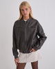 Bild von Marco Distressed Bomber Jacket in PU Charcoal
