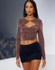 Image of Rabia Langärmeliges Crop-Top in Peppercorn