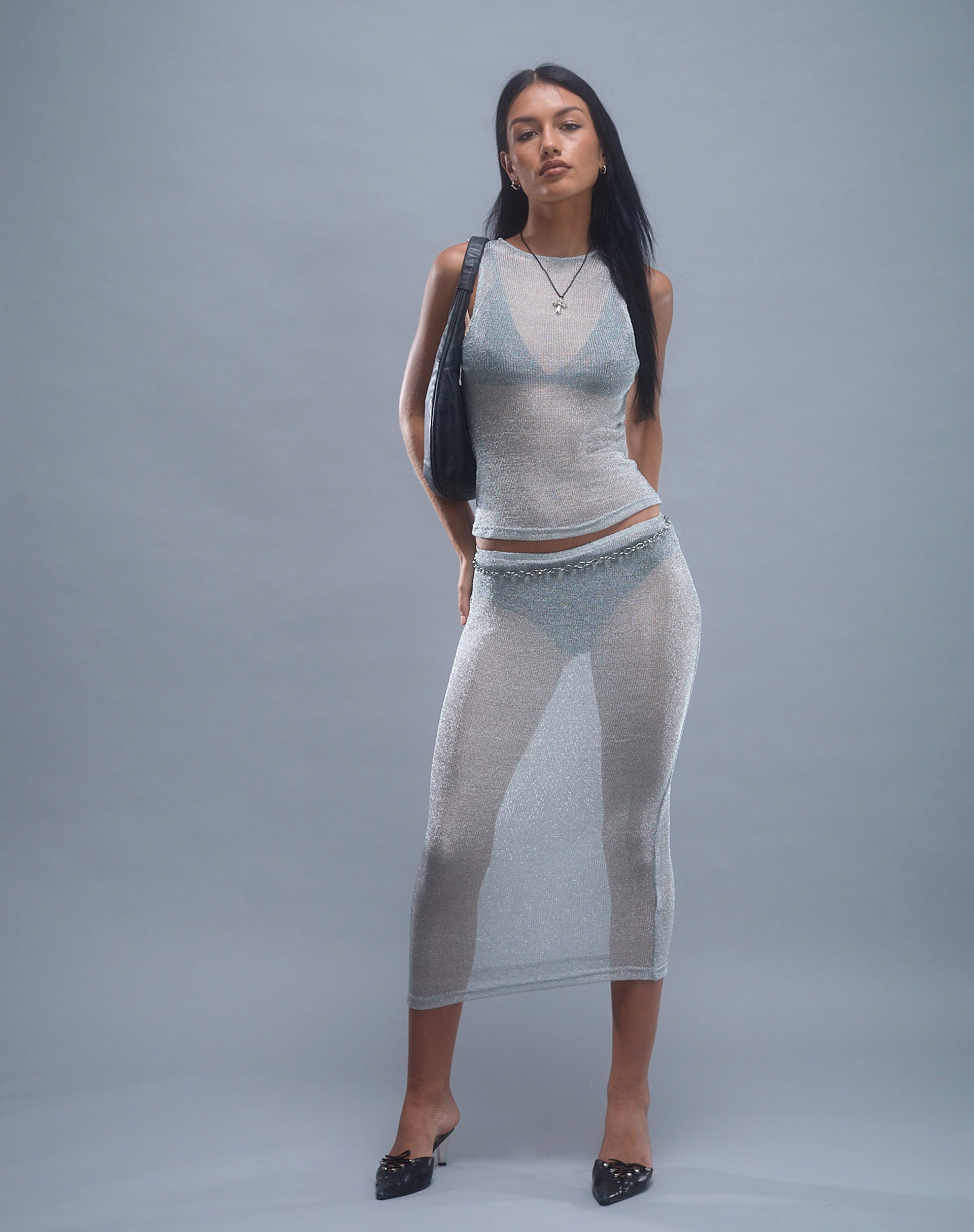 Image of Cosima Tank Top in Silber Kette