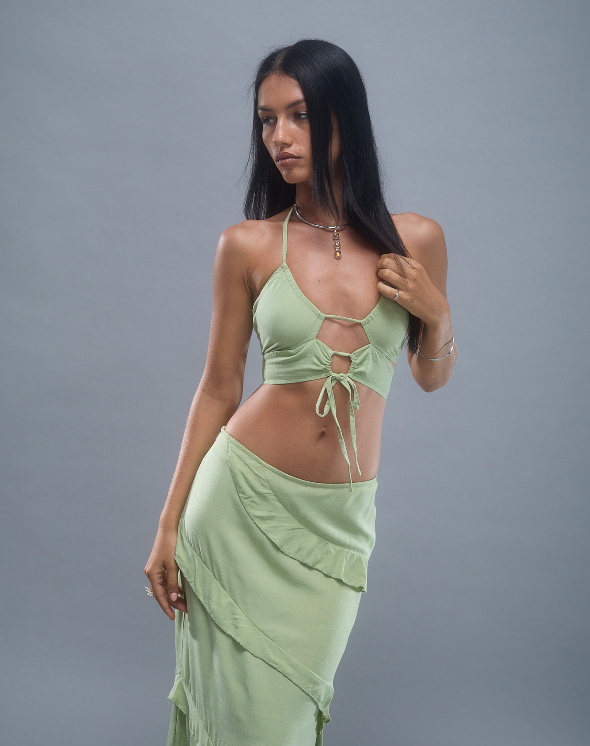 Bild von Koen Cut Out Top in Mint Sage