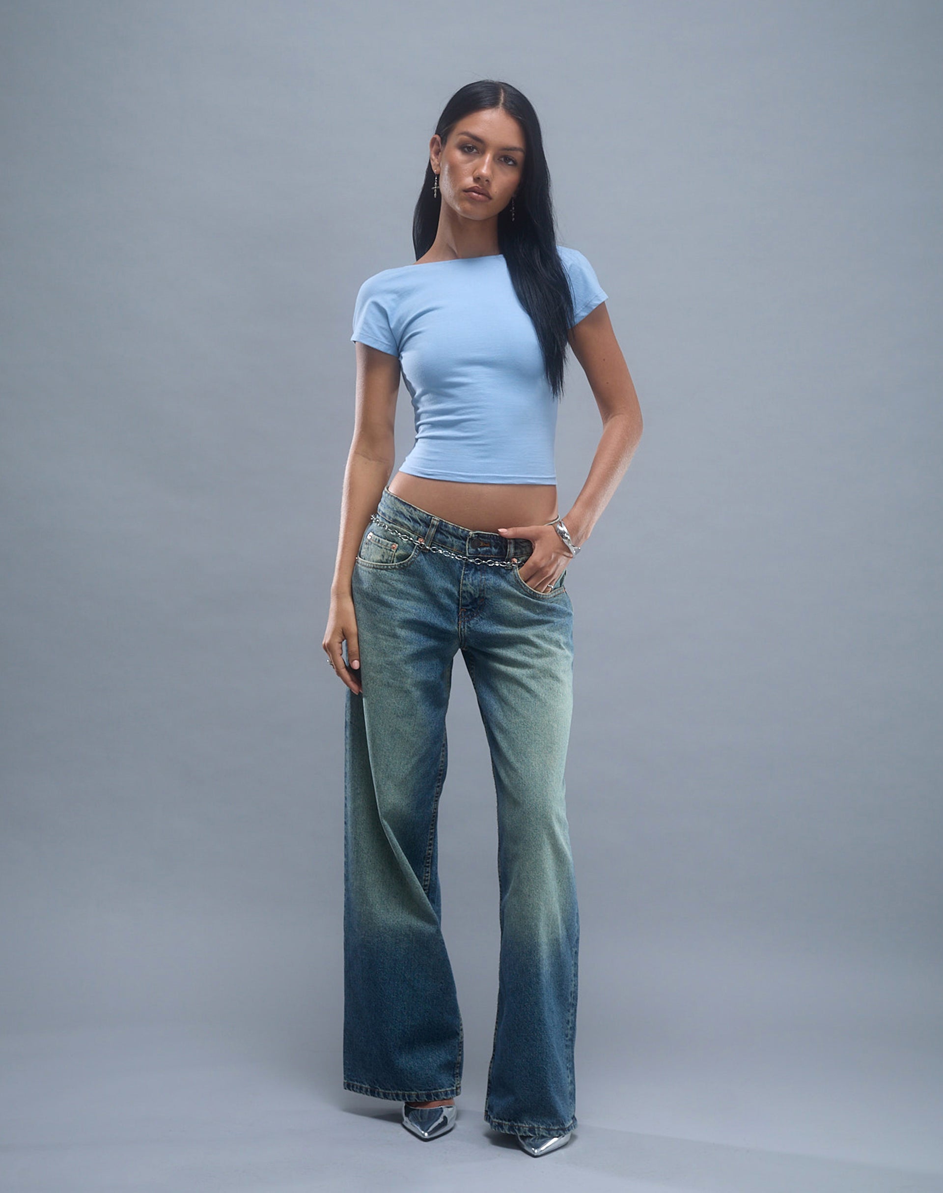 Bild von Xiwang Crop Top in Nantucket Blau