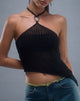 Image of Royani Neckholder-Top aus schwarzem Strick