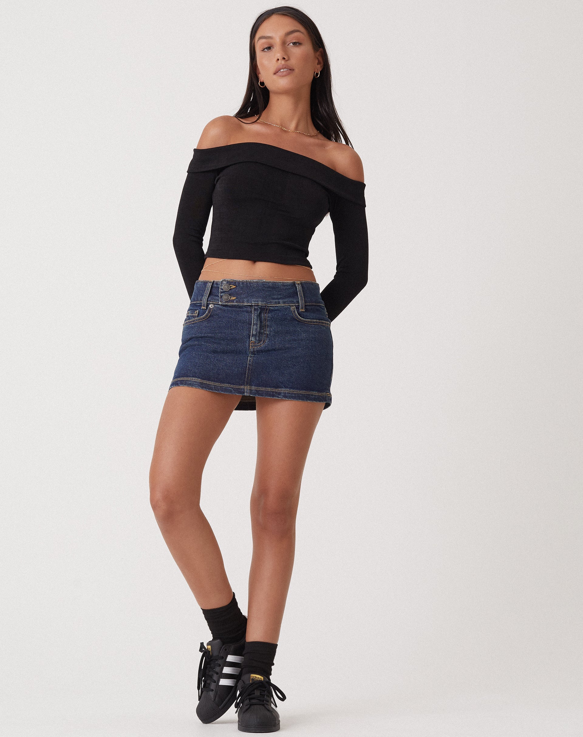 Bild von MOTEL X OLIVIA NEILL Low Rise Mini Rock in Dark Vintage Wash