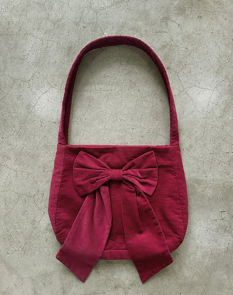 Nagi Tasche aus Babycord Maroon