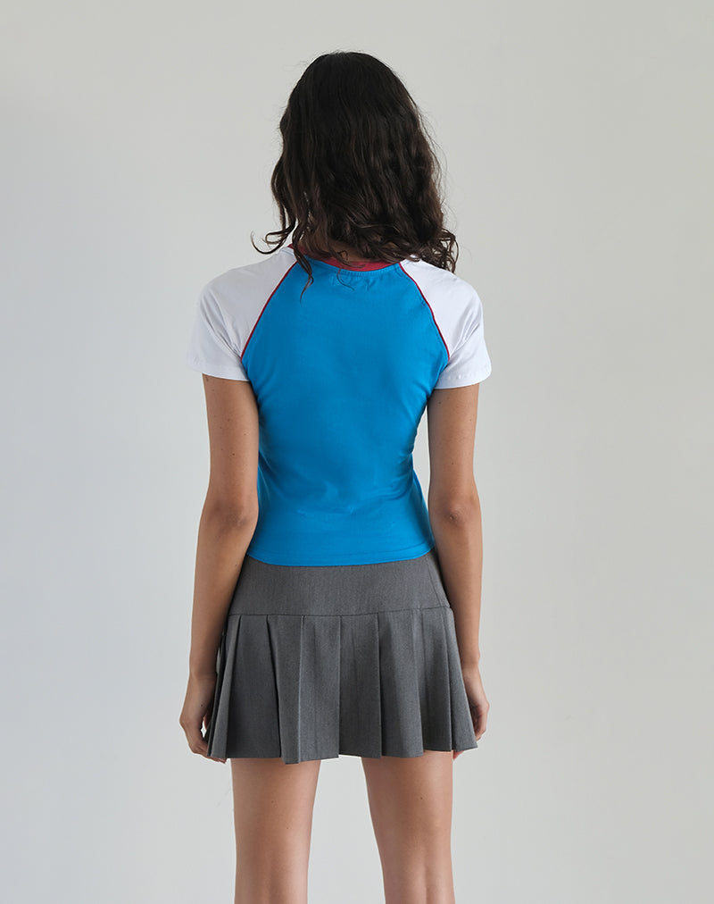 Image of Nagita Racer Top in Aqua Blau mit rotem Einband
