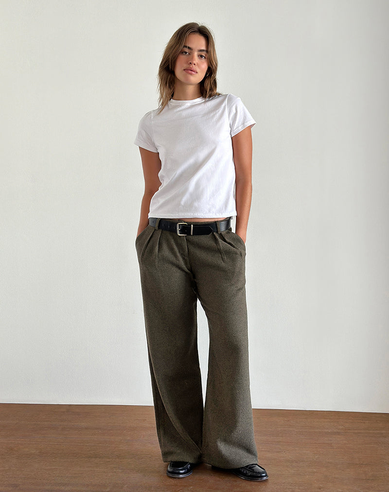 Nailaka Maßgeschneiderte Hose in Taupe dunkel