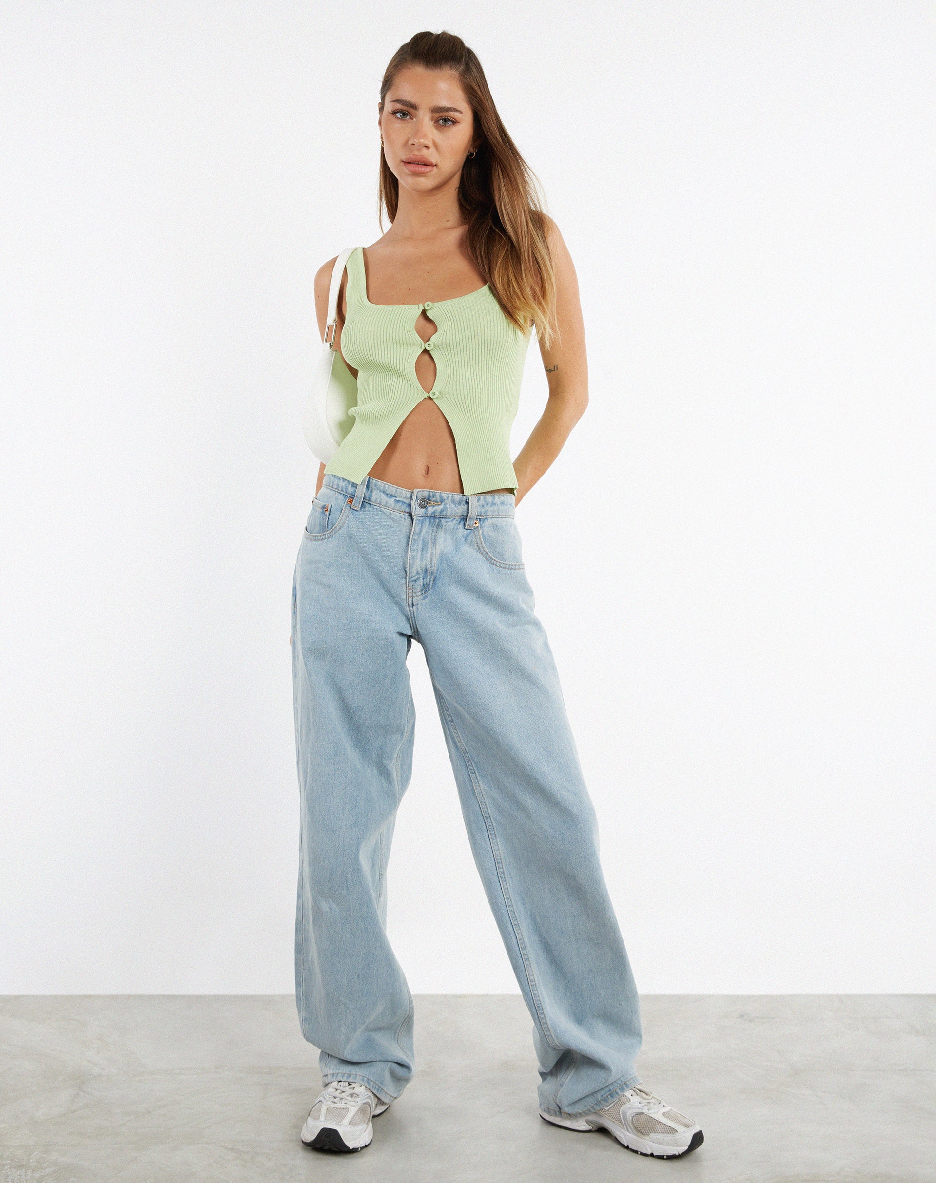 Bild von MOTEL X JACQUIE Naini Top in Rippenstrick Pastell-Limette