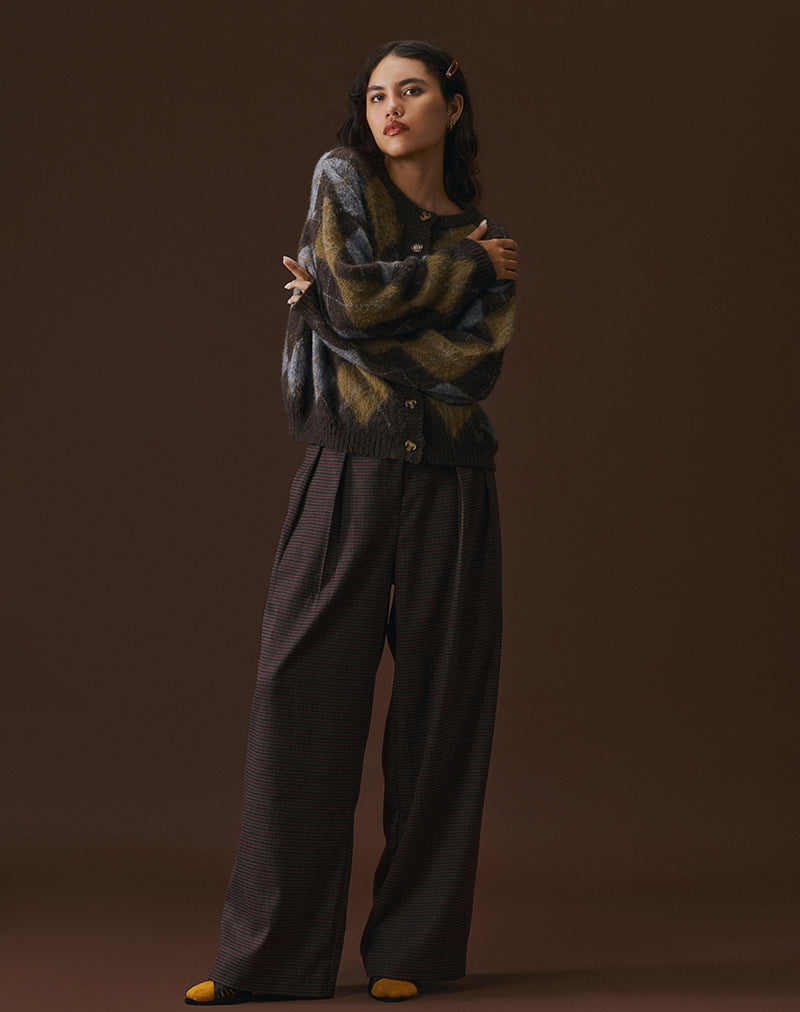 Image of Nala Hose in schwerem gewebten Karo Blau und Rot