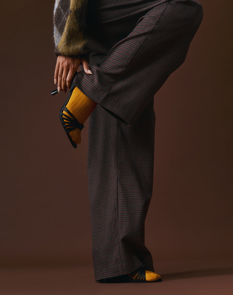 Image of Nala Hose in schwerem gewebten Karo Blau und Rot