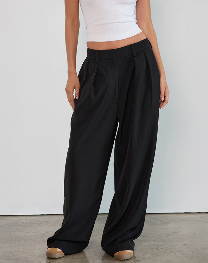 Nala Plissee-Hose in Tailoring Schwarz