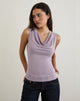 Image of Nali Cowl Knot Top in Cupro Lavendel