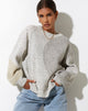 Abbildung des Namari Pullovers in Abstract Splodge Beige, Lila und Olive