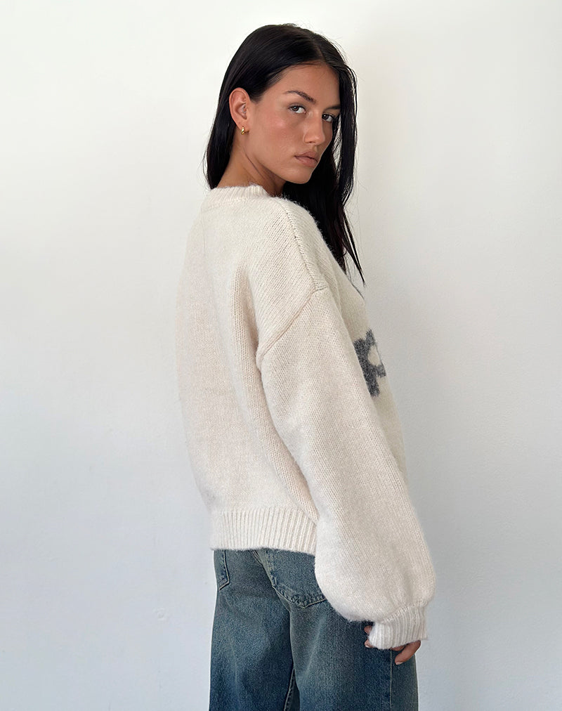 Image of Namari Pullover in Elfenbein Off Piste Druck