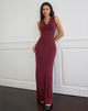 Image of Namra Maxikleid mit Rundhalsausschnitt aus Cupro Burgundy