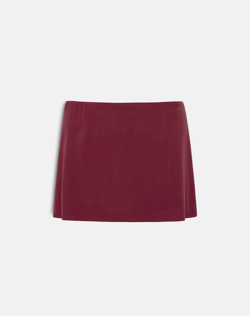 Bild von Namya Mini Skort aus Cupro Burgundy