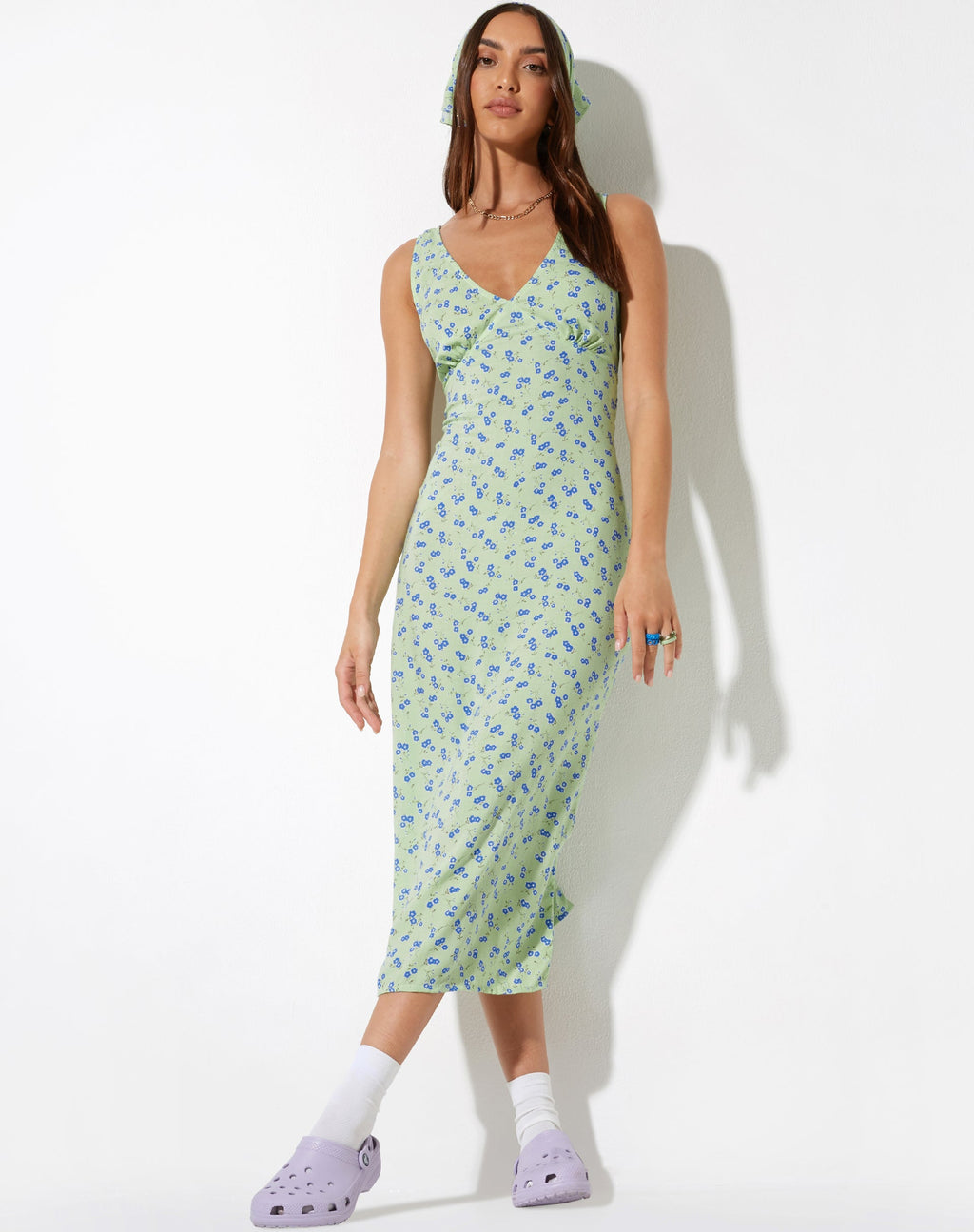 Lisheva Midikleid in Lime Floral