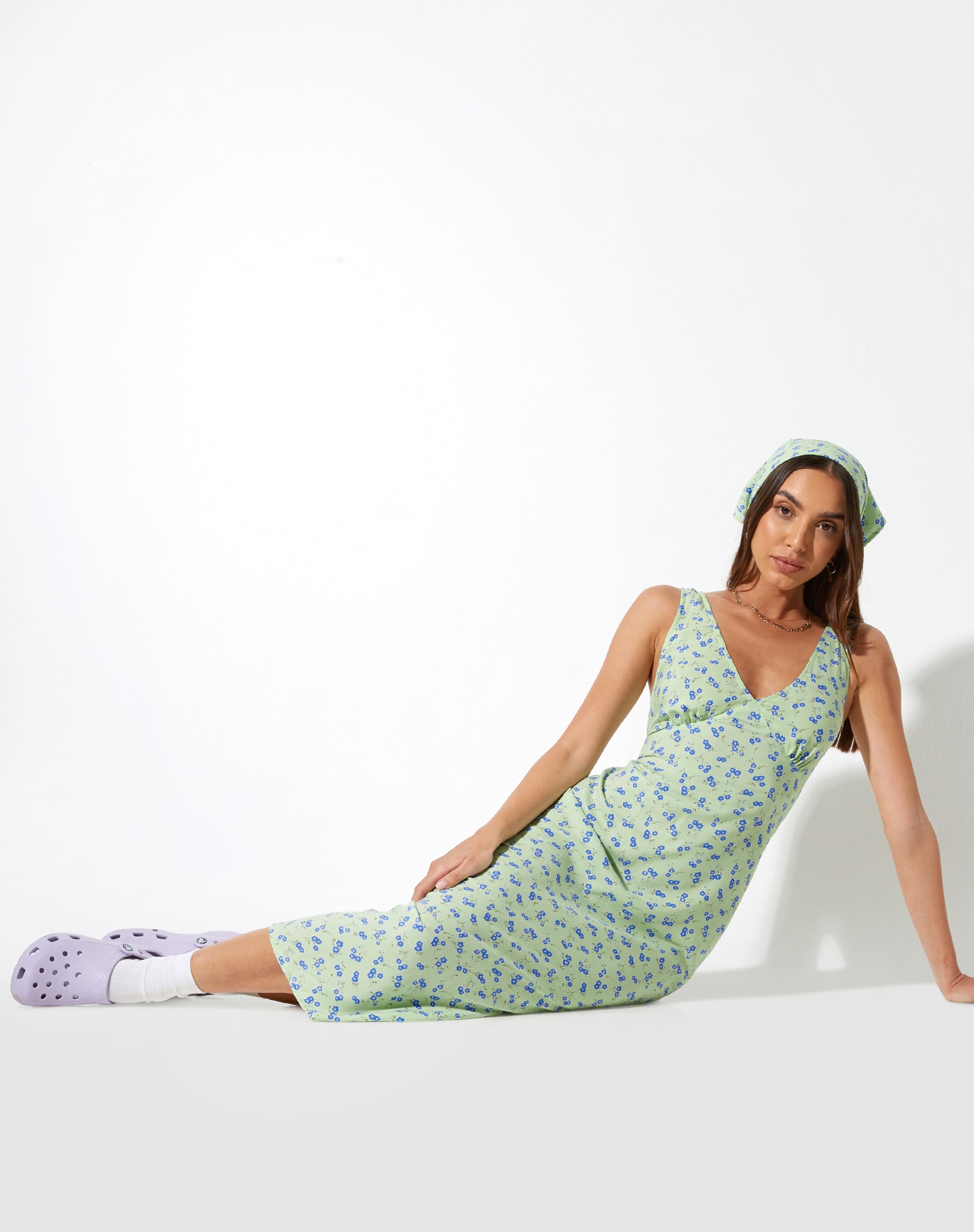 Bild von Lisheva Midikleid in Lime Floral