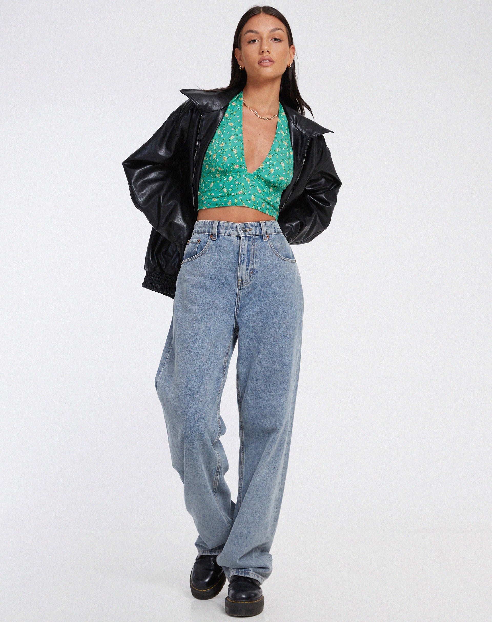 Bild von Nanda Crop Top in Paisley Fun Grün