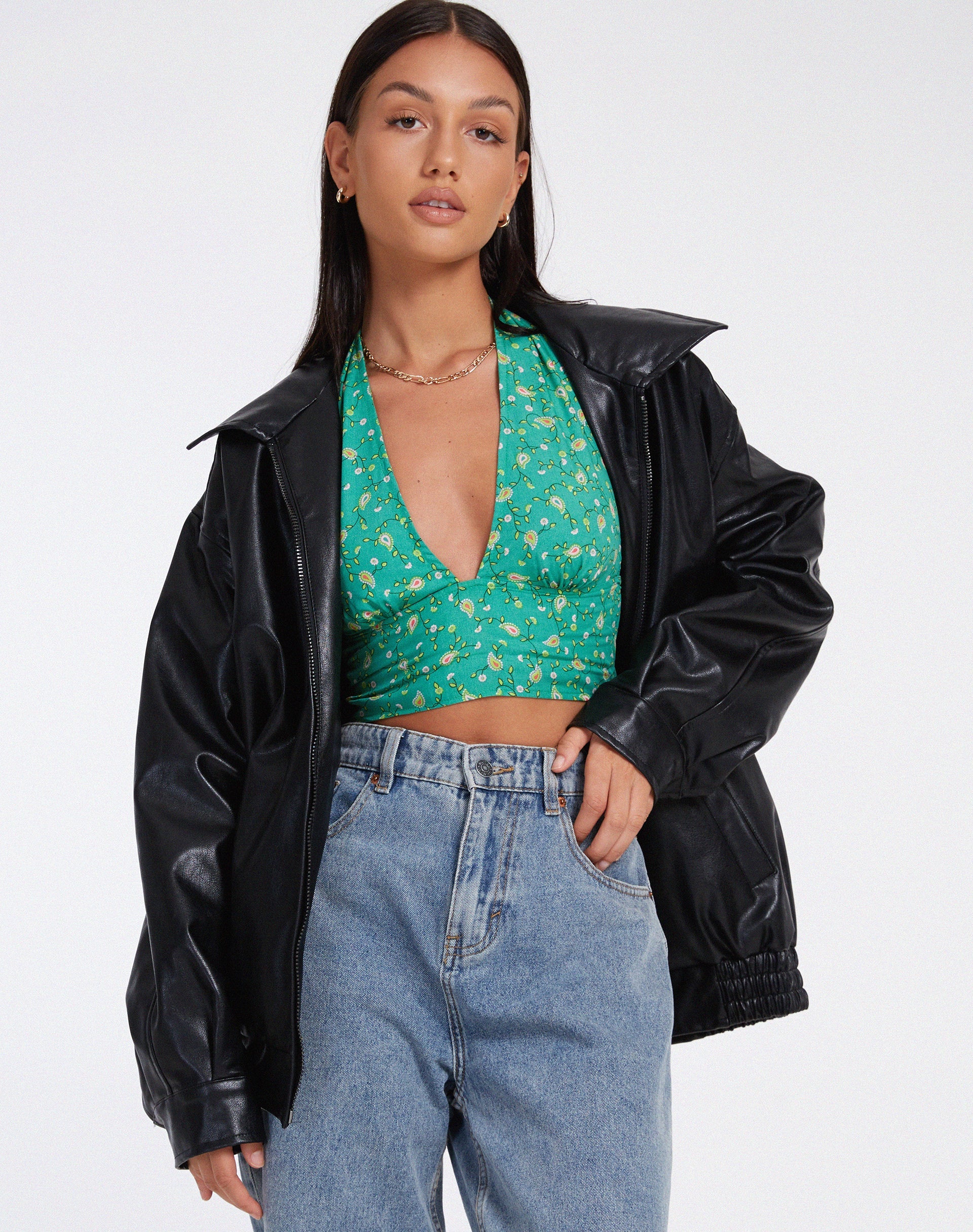 Bild von Nanda Crop Top in Paisley Fun Grün
