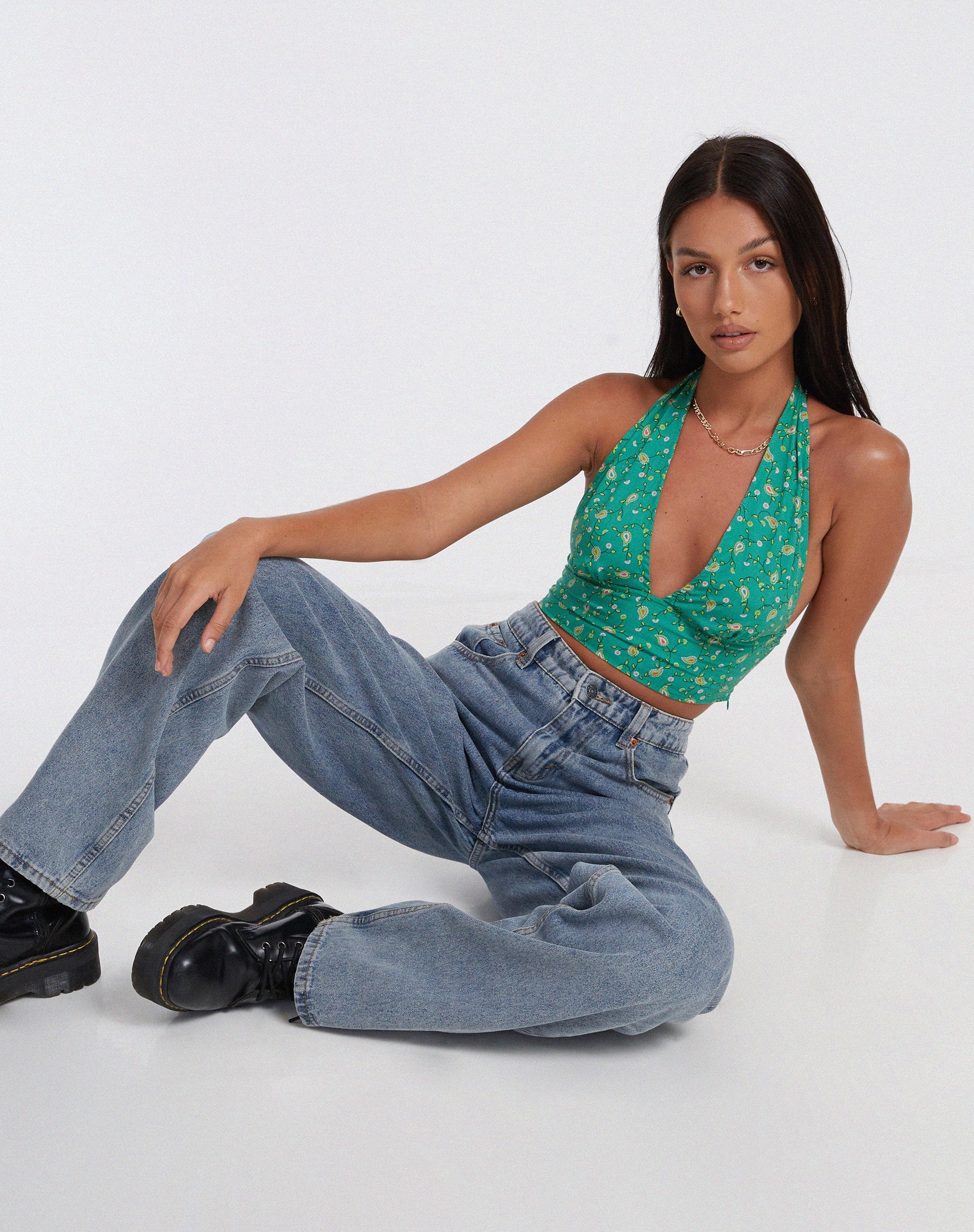 Bild von Nanda Crop Top in Paisley Fun Grün