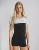 Image of Naria Top aus Chiffon Weiß Basic Polka Schwarz