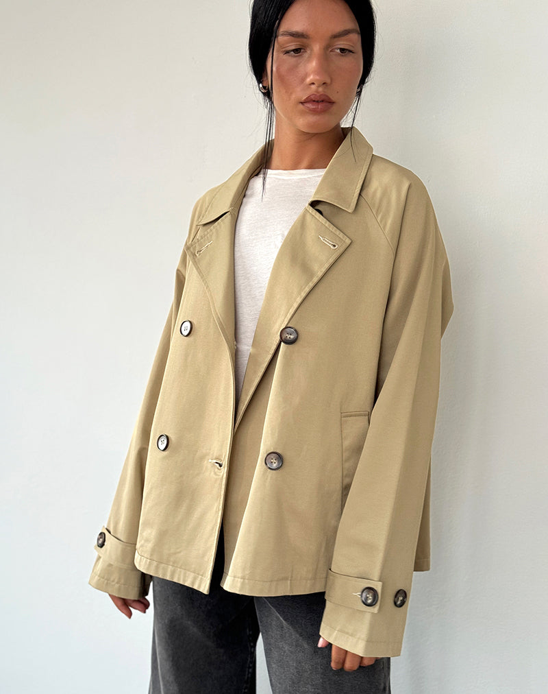 Narto Boxy Trenchcoat in Tan