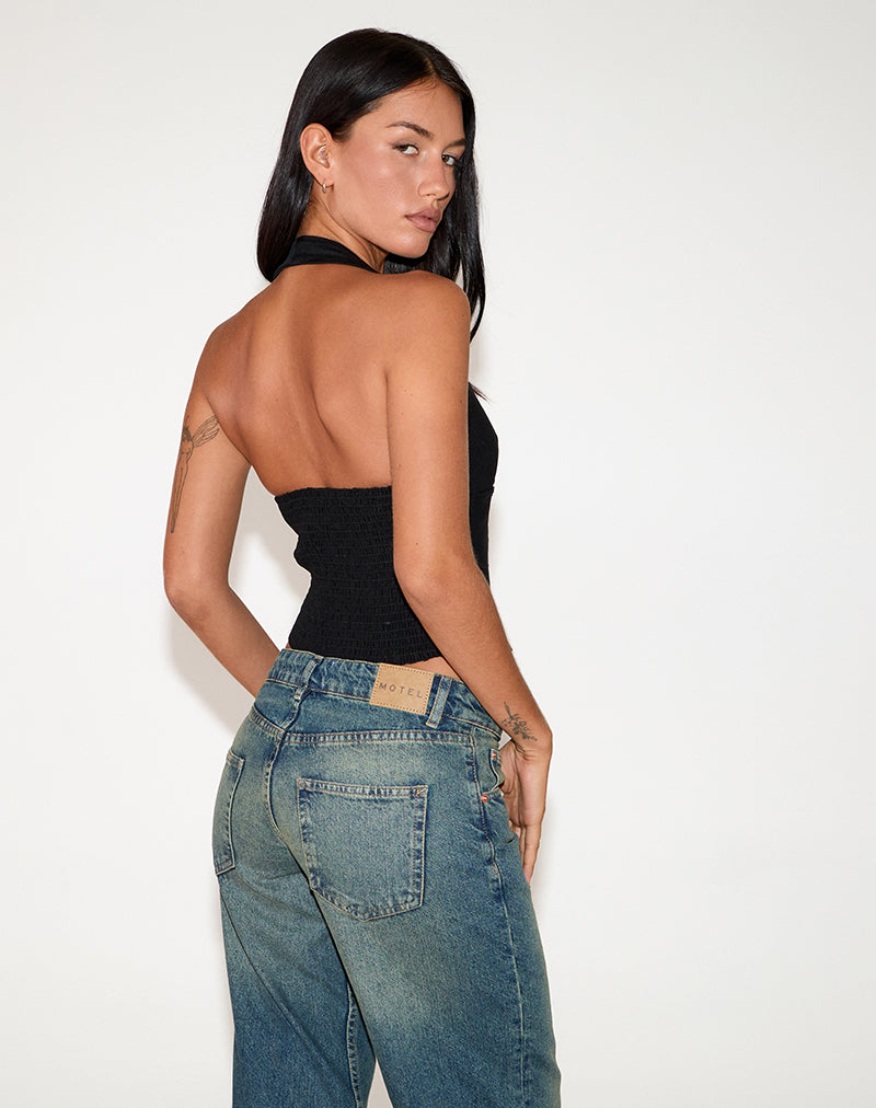 Image of Nasya Halter Top in Tailoring Schwarz