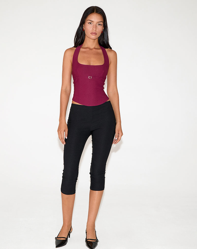 Nasya Neckholder-Top in Tailoring Burgundy