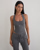 Image of Nasya Halter Top in Tailoring Charcoal
