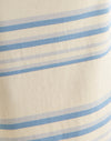 Creme mit blauen und grauen Streifen