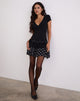 Navya Wickelminikleid in Polka Schwarz und Weiß