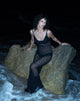 Bild von Nazir O Ring Strap Knitted Maxi Dress in Schwarz