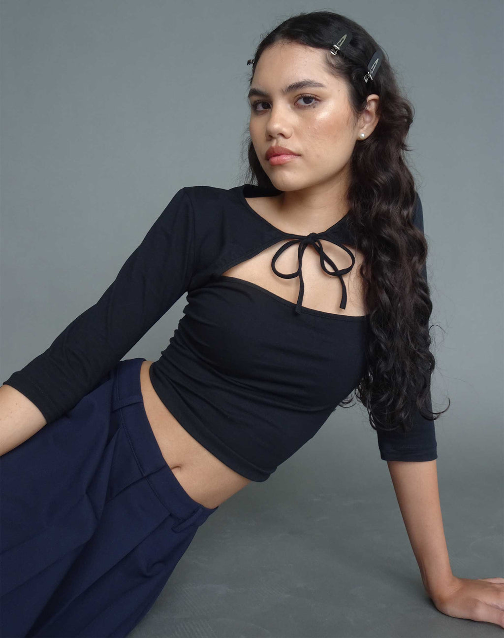 Neha Crop Top in Schwarz