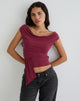 Image of Neida Drapiertes Top aus Cupro Burgundy