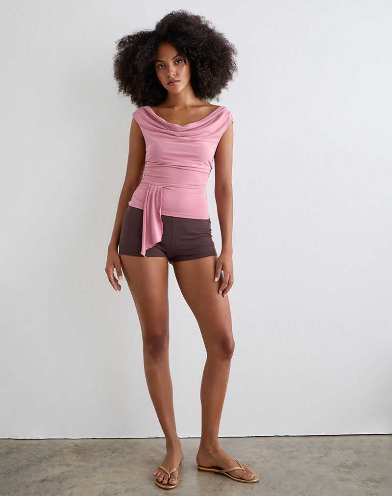 Image of Neida Drapiertes Top aus Cupro Rosa
