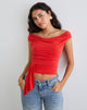 Image of Neida Drapiertes Top aus Cupro Rot