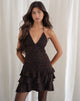 Image of Nenita Mini-Kleid mit Neckholder in Übergröße Jaguar Braun