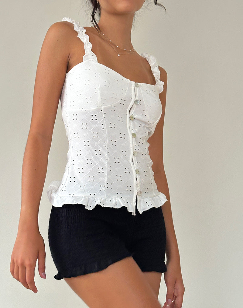 Bild von Neroli Korsett-Top in Broderie Weiß