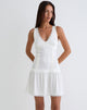 Bild von Nesha Ruffle Satin Mini Dress in Weiß