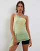 Image of Nesrin One Shoulder Longline Top in Gelb Aquarell