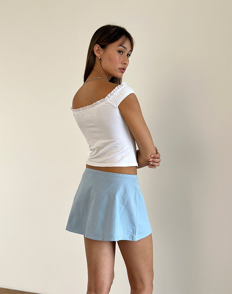 Bild von Nidya Minirock in A-Linie in Nantucket Blau