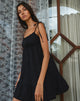 Image of Nigta Tie Front Minikleid aus Popeline Schwarz