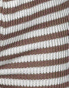 Gestrickter Streifen Weiß und Braun
