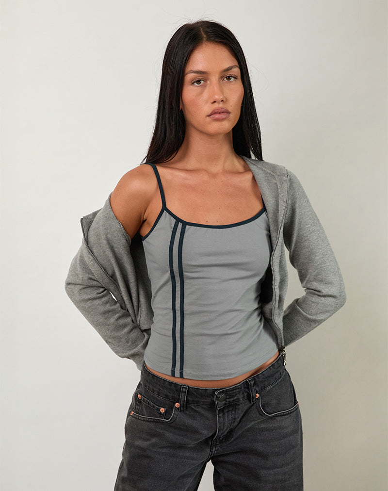 Nilaso Vest Top in Grau mit Tapshoe-Bindung
