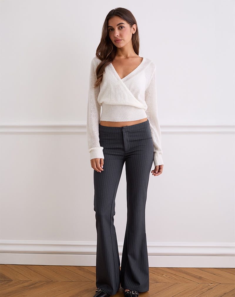 Image of Nilza Wickeloberteil aus Strick Off White
