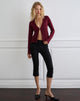 Image of Niyah Langarm-Strickjacke in Burgundy