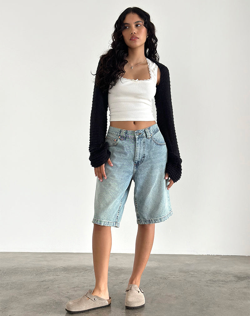 Image of Nobila Shrug Top in Schwarz