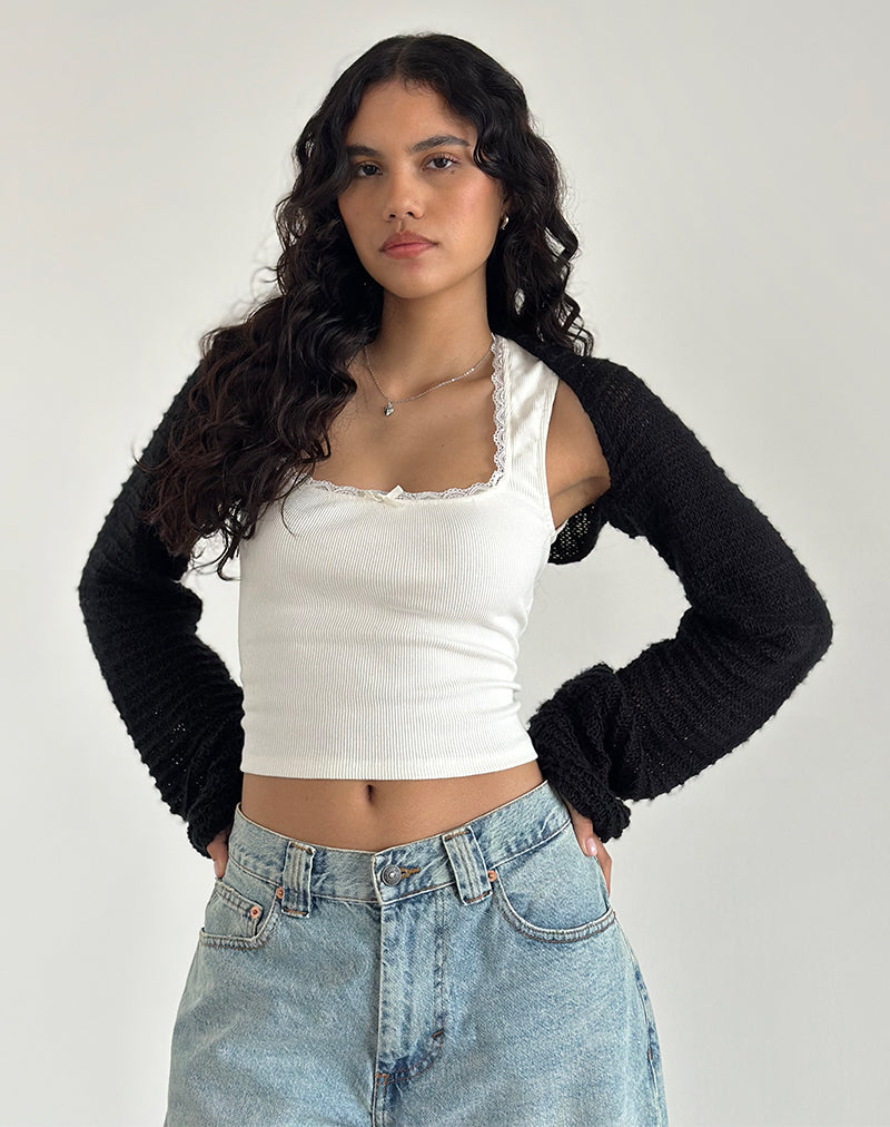 Nobila Shrug Top in Schwarz