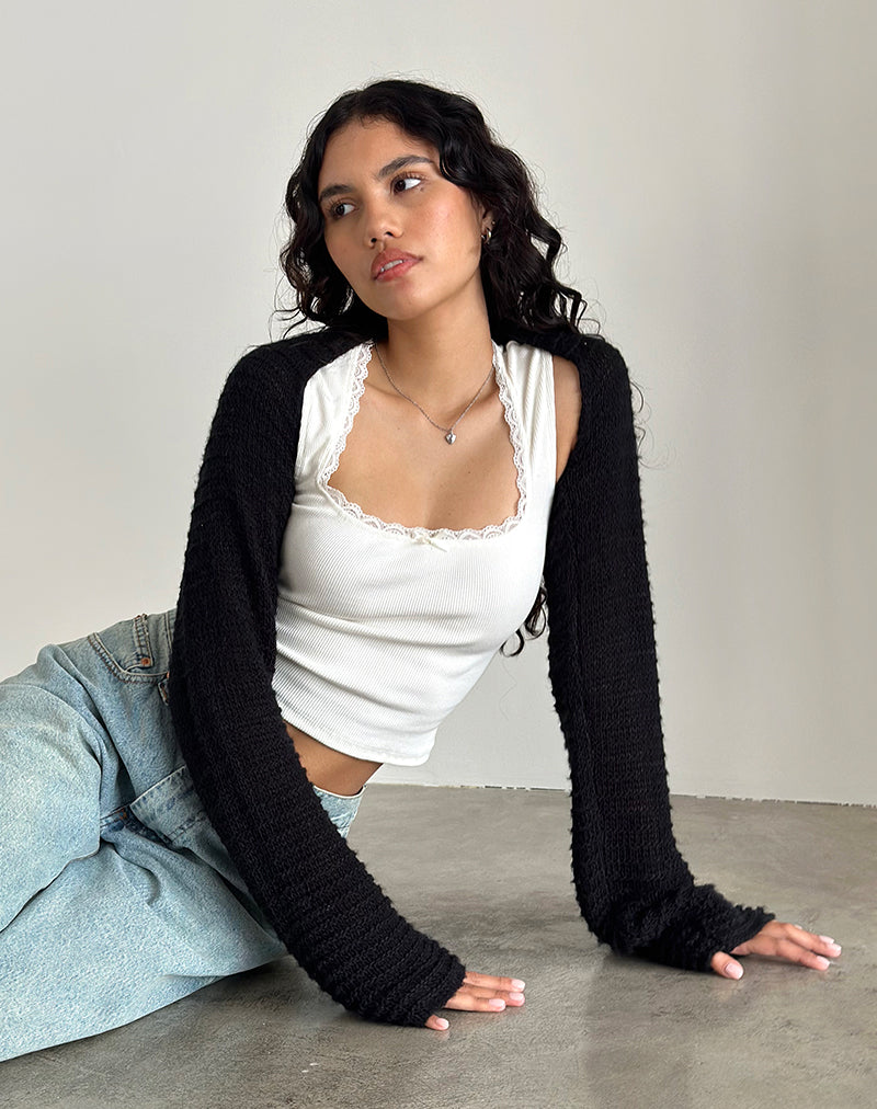 Nobila Shrug Top in Schwarz