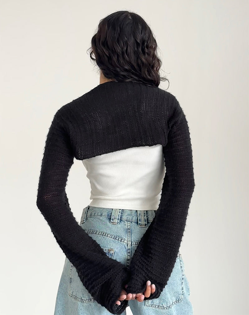 Image of Nobila Shrug Top in Schwarz